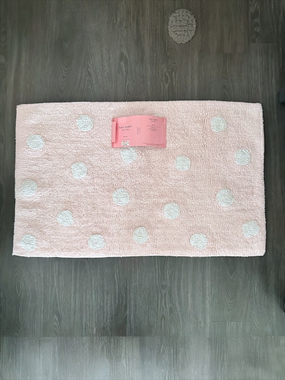 kate spade New York Bath Rug Pink & White Polka Dots NEW!